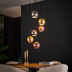 Hanglamp Bol Metal mat nikkel mix - 6-lichts, diameter 40 cm