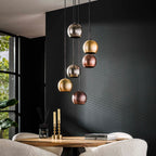 Hanglamp Bol Metal mat nikkel mix - 6-lichts, diameter 40 cm