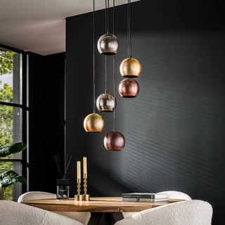 Hanglamp Bol Metal mat nikkel mix - 6-lichts, diameter 40 cm