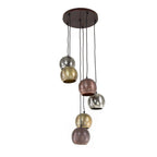 Hanglamp Bol Metal mat nikkel mix - 6-lichts, diameter 40 cm