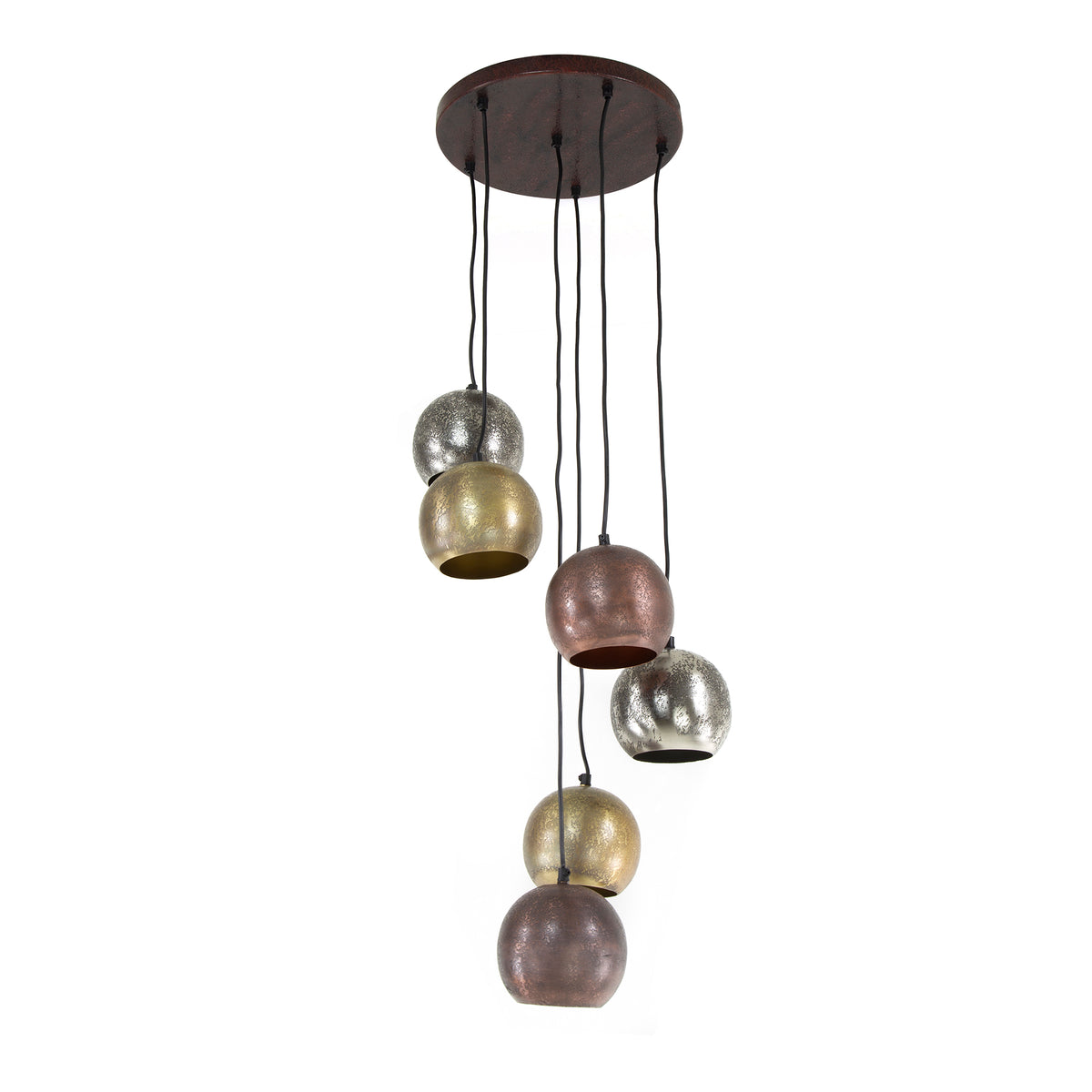 Pendant lamp Bol Metal matt nickel mix - 6-light, diameter 40 cm