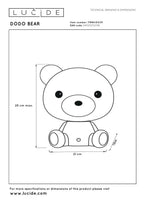 DODO BEAR - Night light Children's room - LED 3 StepDim - 1x3W 4000K - White