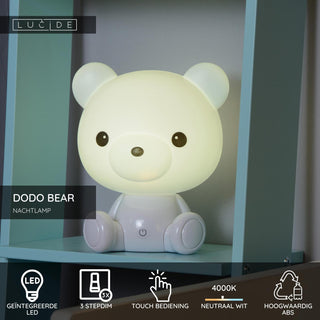 DODO BEAR - Night light Children's room - LED 3 StepDim - 1x3W 4000K - White