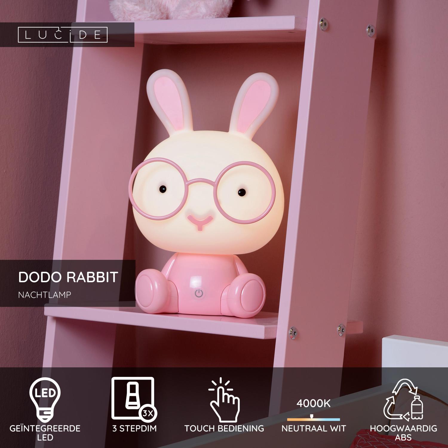 DODO RABBIT - Veilleuse Chambre d'enfant - LED 3 StepDim - 1x3W 4000K - Rose