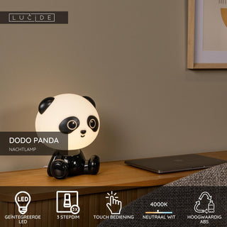 DODO PANDA - Veilleuse Chambre d'enfant - LED 3 StepDim - 1x3W 4000K - Noir