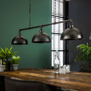 Hanglamp Industrial Tube zwart - 3-lichts, 118 cm breed