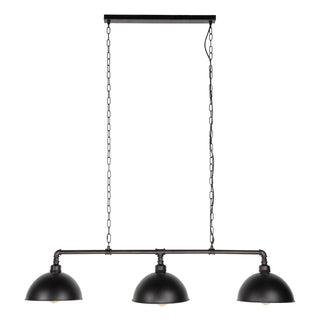 Hanglamp Industrial Tube zwart - 3-lichts, 118 cm breed