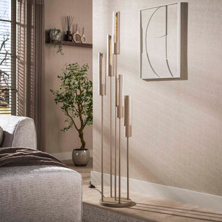 Floor lamp Tube beige - 5-light, 175 cm high