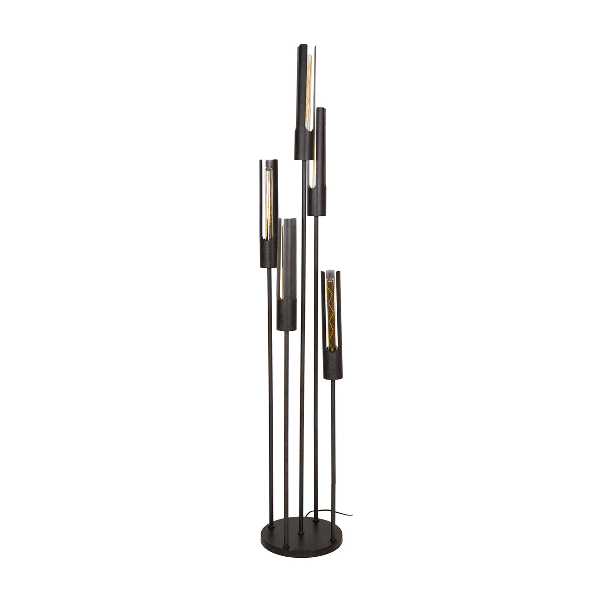 Floor lamp Tube artic black - 5-light, 175 cm high
