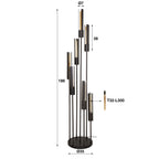 Floor lamp Tube artic black - 7-light, 186 cm high