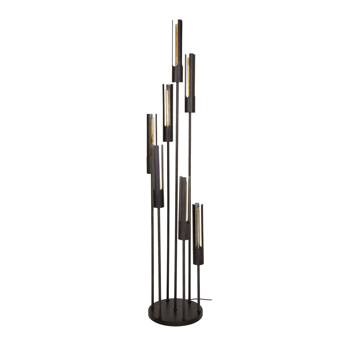 Floor lamp Tube artic black - 7-light, 186 cm high