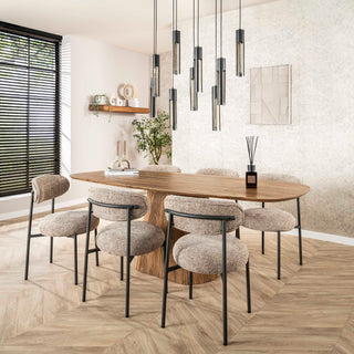 Suspension Tube noir artic - 5+4 lumières, largeur 100 cm