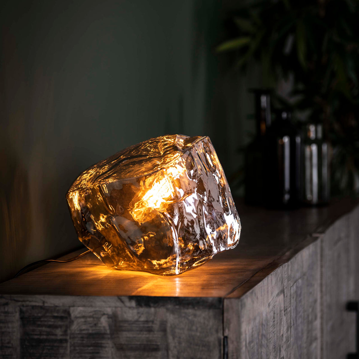 Table lamp Rock chrome glass - 1-light, 28 cm high