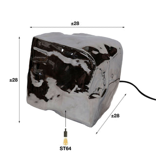 Lampe de table Rock verre chromé - 1 lumière, hauteur 28 cm