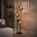 Floor lamp Rock tiered chrome glass - 3-light, 165 cm high