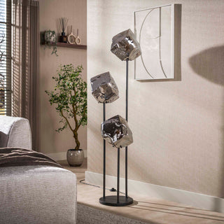 Floor lamp Rock tiered chrome glass - 3-light, 165 cm high