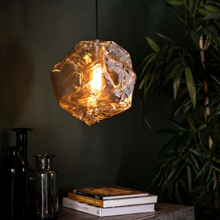 Hanglamp Rock chroom glas - 1-lichts, diameter 28 cm