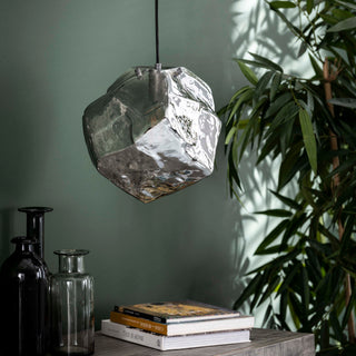 Hanglamp Rock chroom glas - 1-lichts, diameter 28 cm
