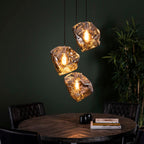 Hanglamp Rock chroom glas - 3-lichts, diameter 50 cm