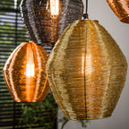 Pendant lamp Web matt nickel mix - 5-light, 118 cm wide