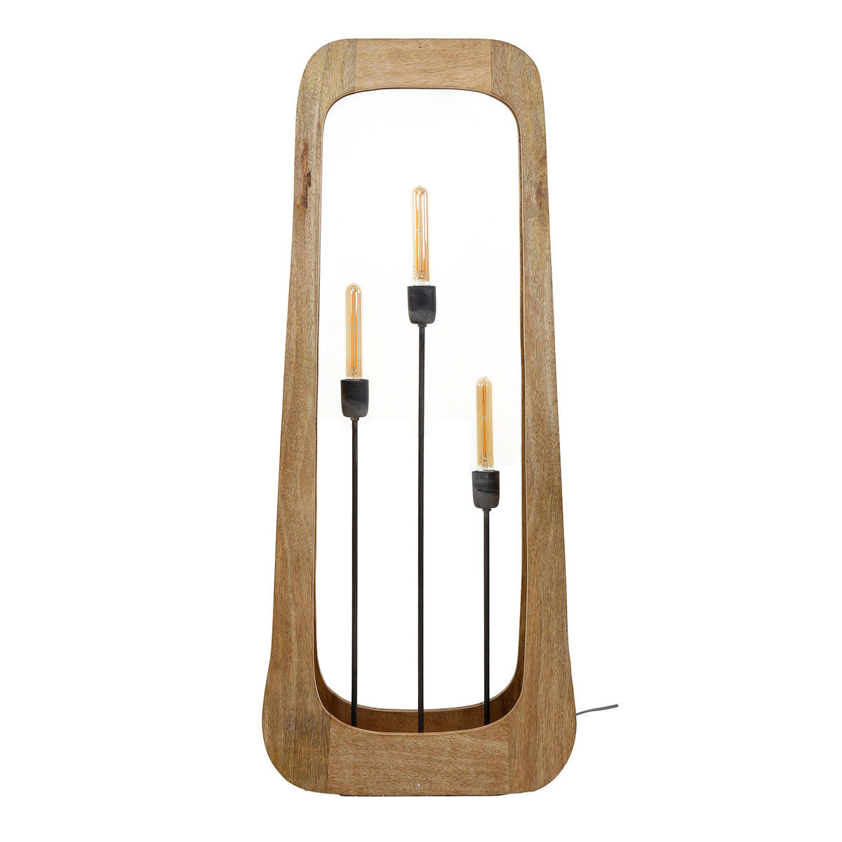 Floor lamp Bray solid mango wood - 3-light, 120 cm high