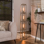 Vloerlamp Quadra beige - 4-lichts, 163 cm hoog