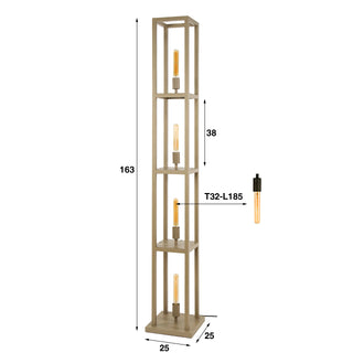 Vloerlamp Quadra beige - 4-lichts, 163 cm hoog