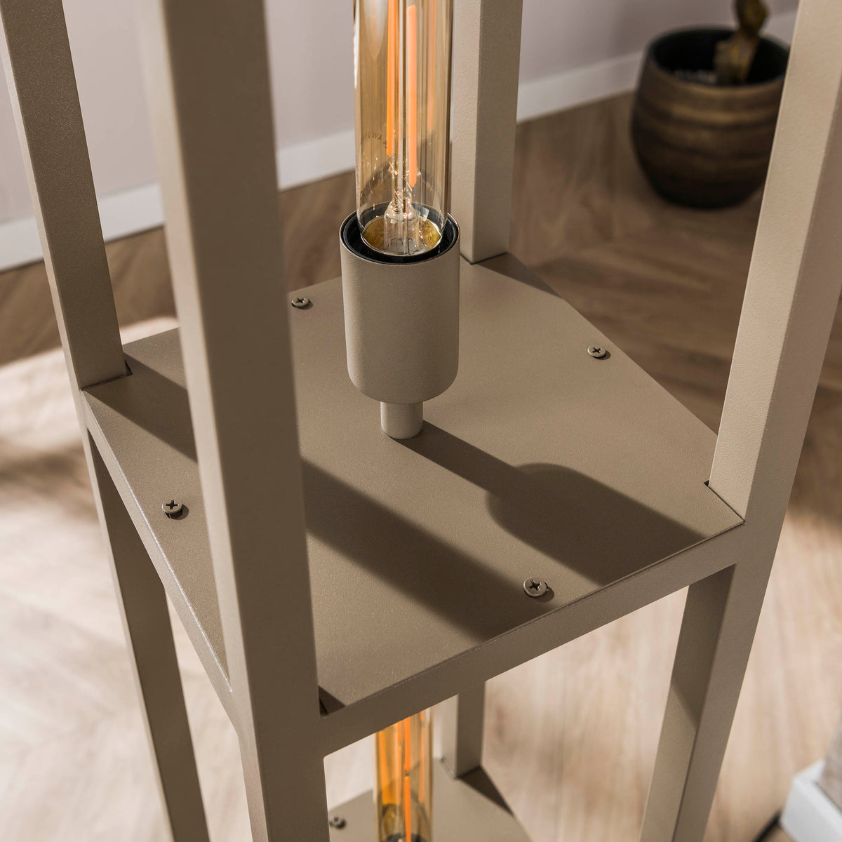Vloerlamp Quadra beige - 4-lichts, 163 cm hoog