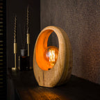Table lamp Arch Wood solid mango wood - 1-light, 30 cm high