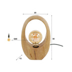 Table lamp Arch Wood solid mango wood - 1-light, 30 cm high