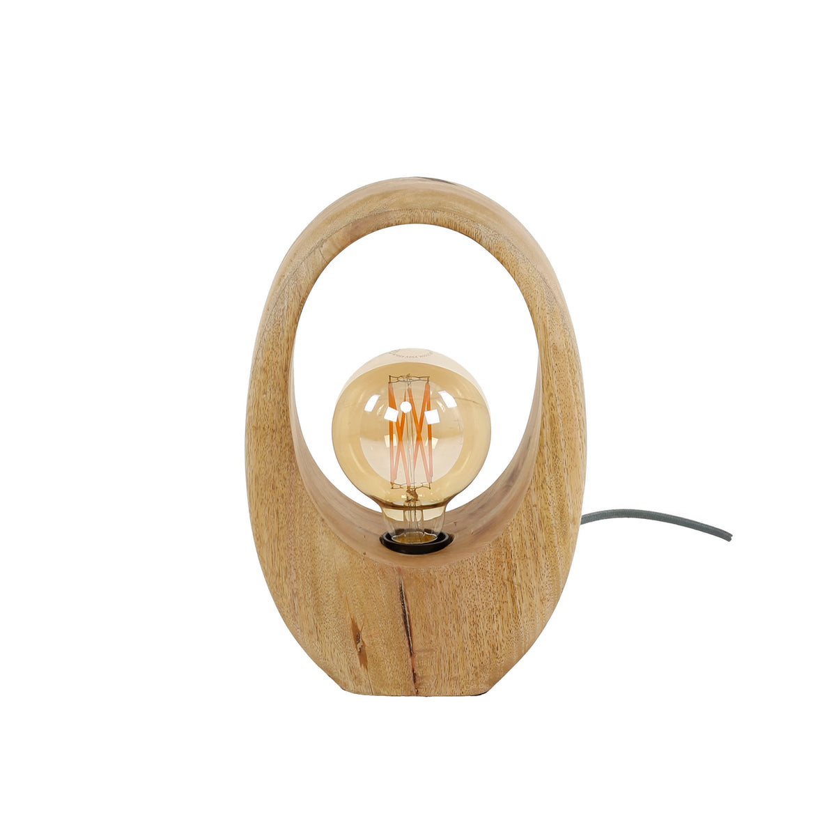 Table lamp Arch Wood solid mango wood - 1-light, 30 cm high