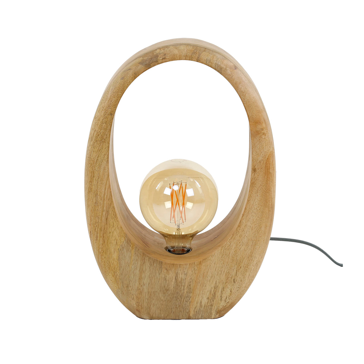 Table lamp Arch Wood L solid mango wood - 1-light, 43 cm high