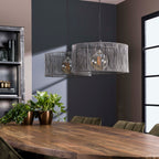 Pendant lamp Stringshade black nickel - 2-light, 120 cm wide