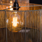 Pendant lamp Stringshade black nickel - 2-light, 120 cm wide