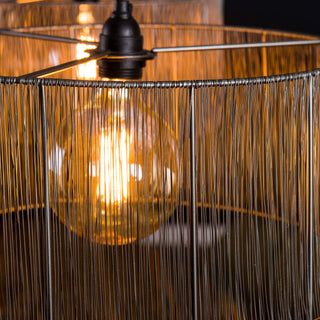 Pendant lamp Stringshade black nickel - 2-light, 120 cm wide