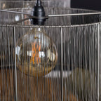 Pendant lamp Stringshade black nickel - 2-light, 120 cm wide