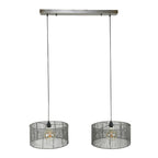 Pendant lamp Stringshade black nickel - 2-light, 120 cm wide