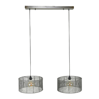 Pendant lamp Stringshade black nickel - 2-light, 120 cm wide