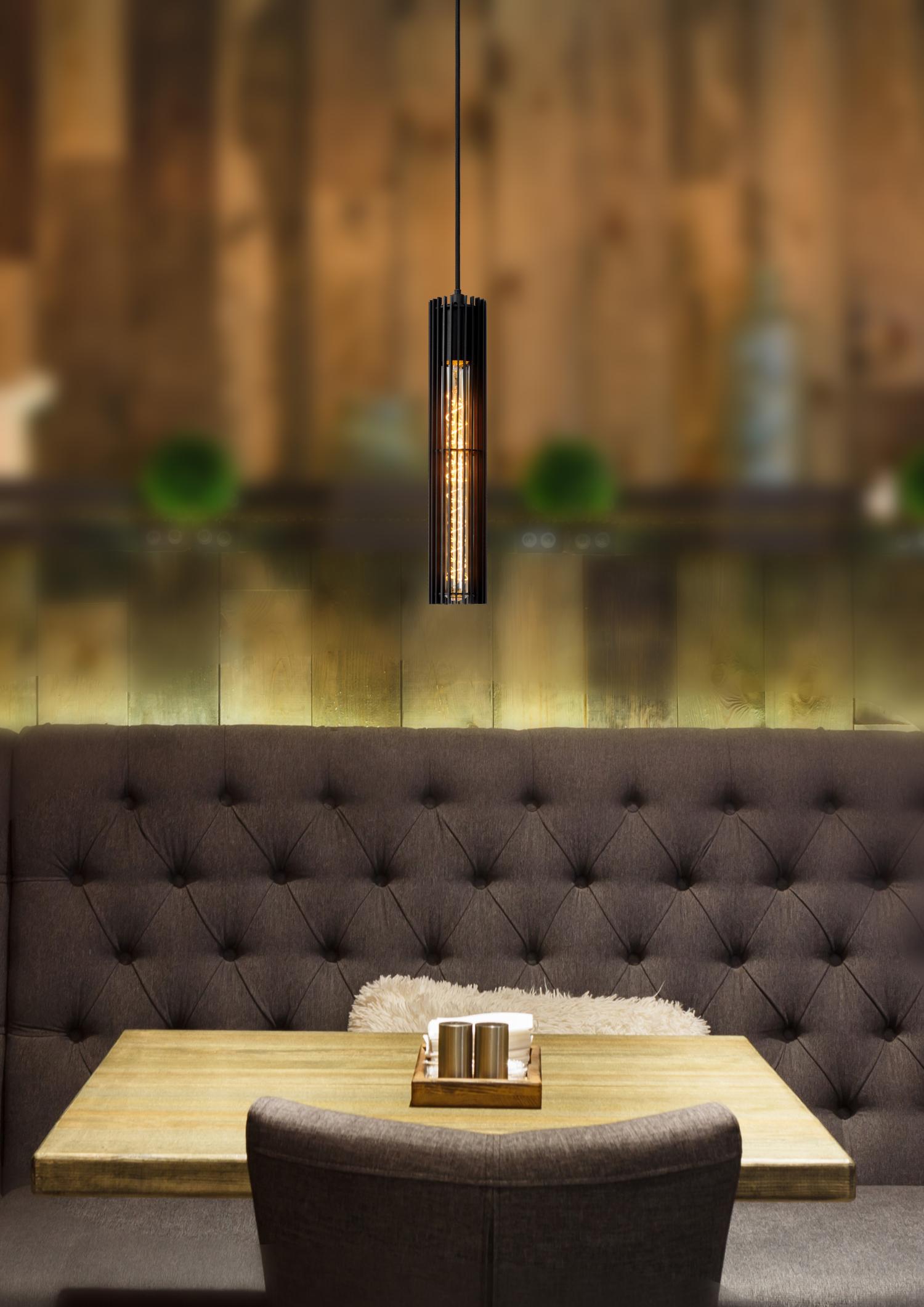 LIONEL - Pendant light - Ø 6.5 cm - 1xE27 - Black