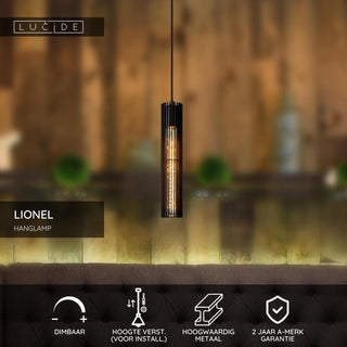LIONEL - Pendant light - Ø 6.5 cm - 1xE27 - Black