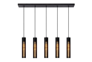 LIONEL - Hanglamp - 5xE27 - Zwart