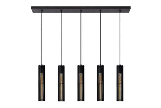 LIONEL - Hanglamp - 5xE27 - Zwart