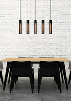 LIONEL - Hanglamp - 5xE27 - Zwart