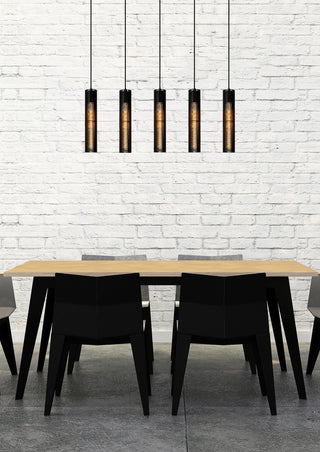 LIONEL - Hanglamp - 5xE27 - Zwart
