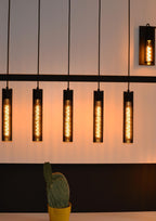 LIONEL - Hanglamp - 5xE27 - Zwart