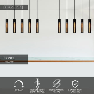 LIONEL - Hanglamp - 5xE27 - Zwart