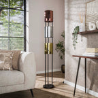 Vloerlamp Lucente Tricolore artic zwart - 3-lichts, 175 cm hoog