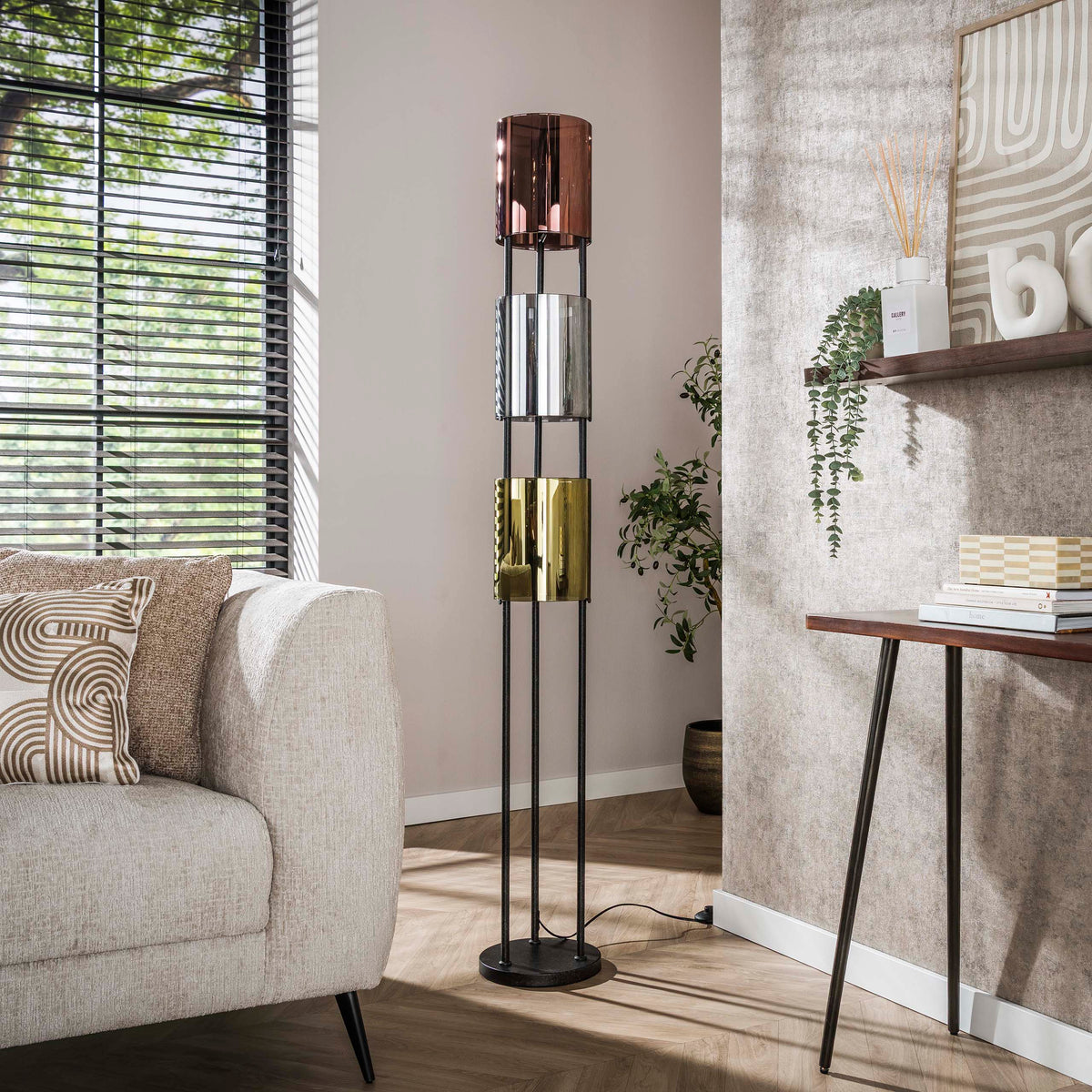 Floor lamp Lucente Tricolore artic black - 3-light, 175 cm high