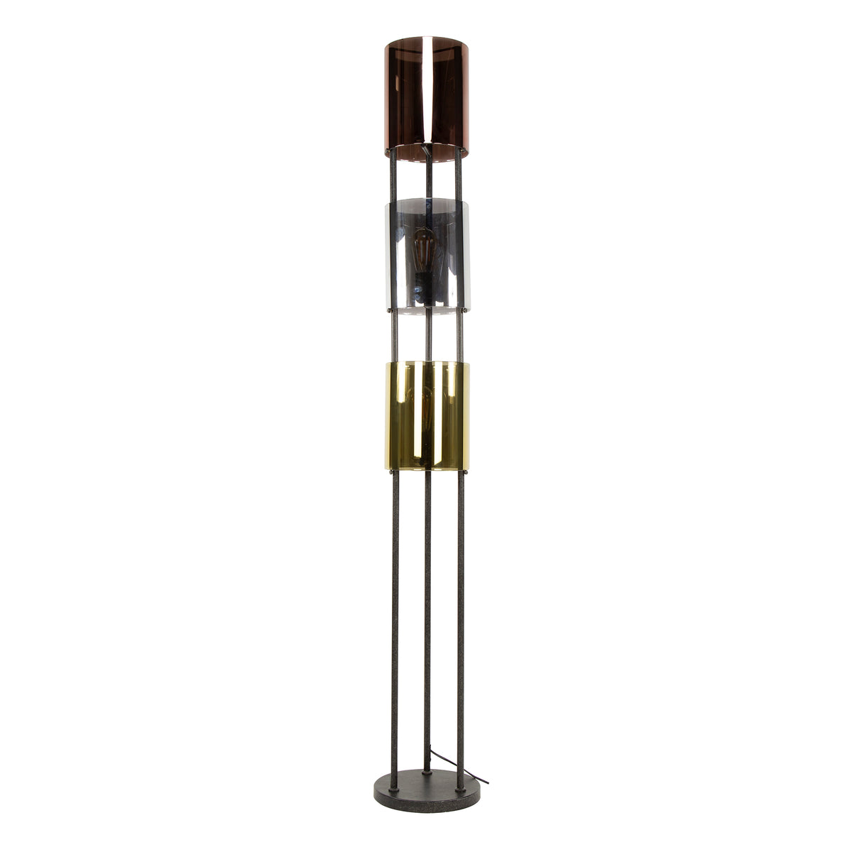 Floor lamp Lucente Tricolore artic black - 3-light, 175 cm high