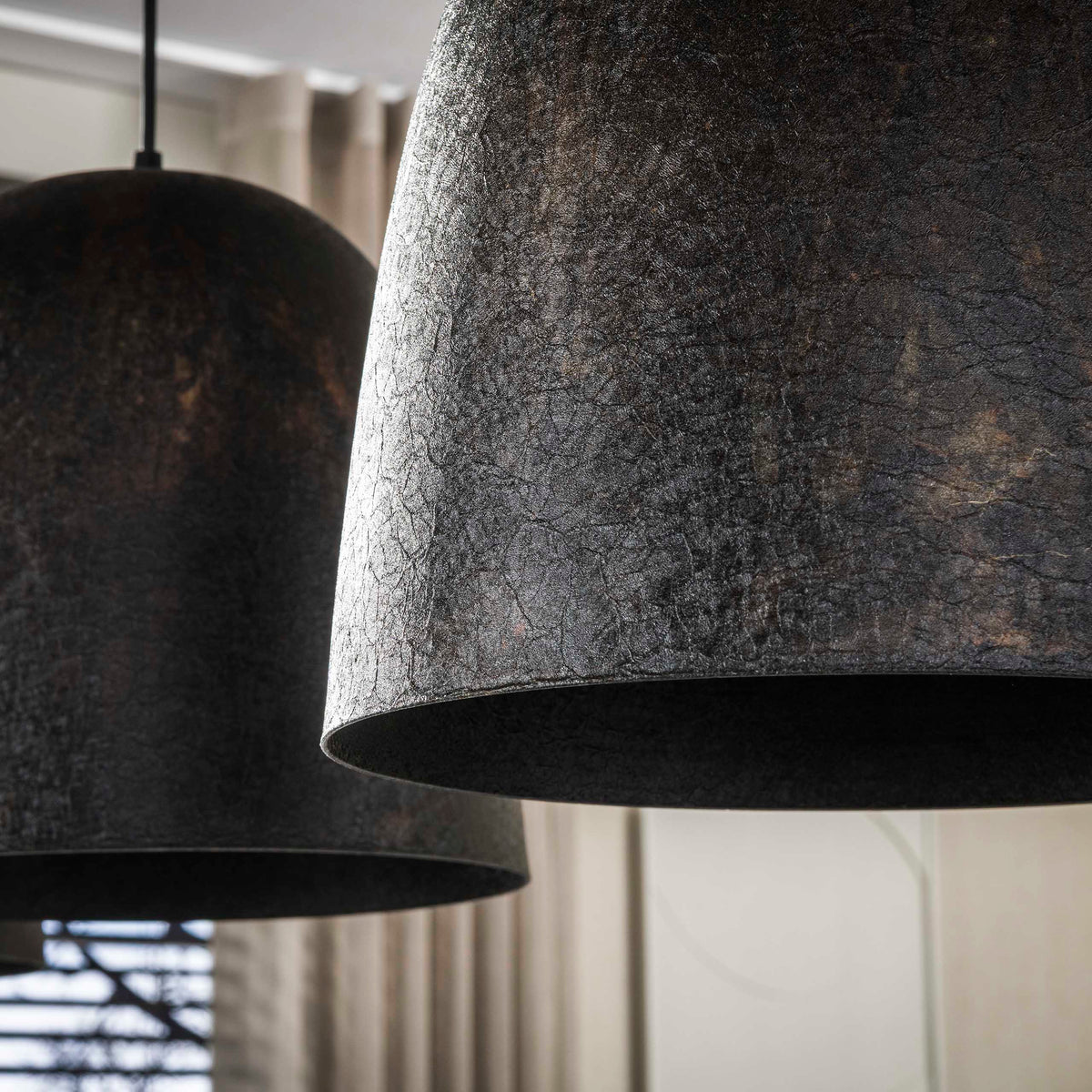 Pendant lamp Nova smoky brown - 3-light, 115 cm wide